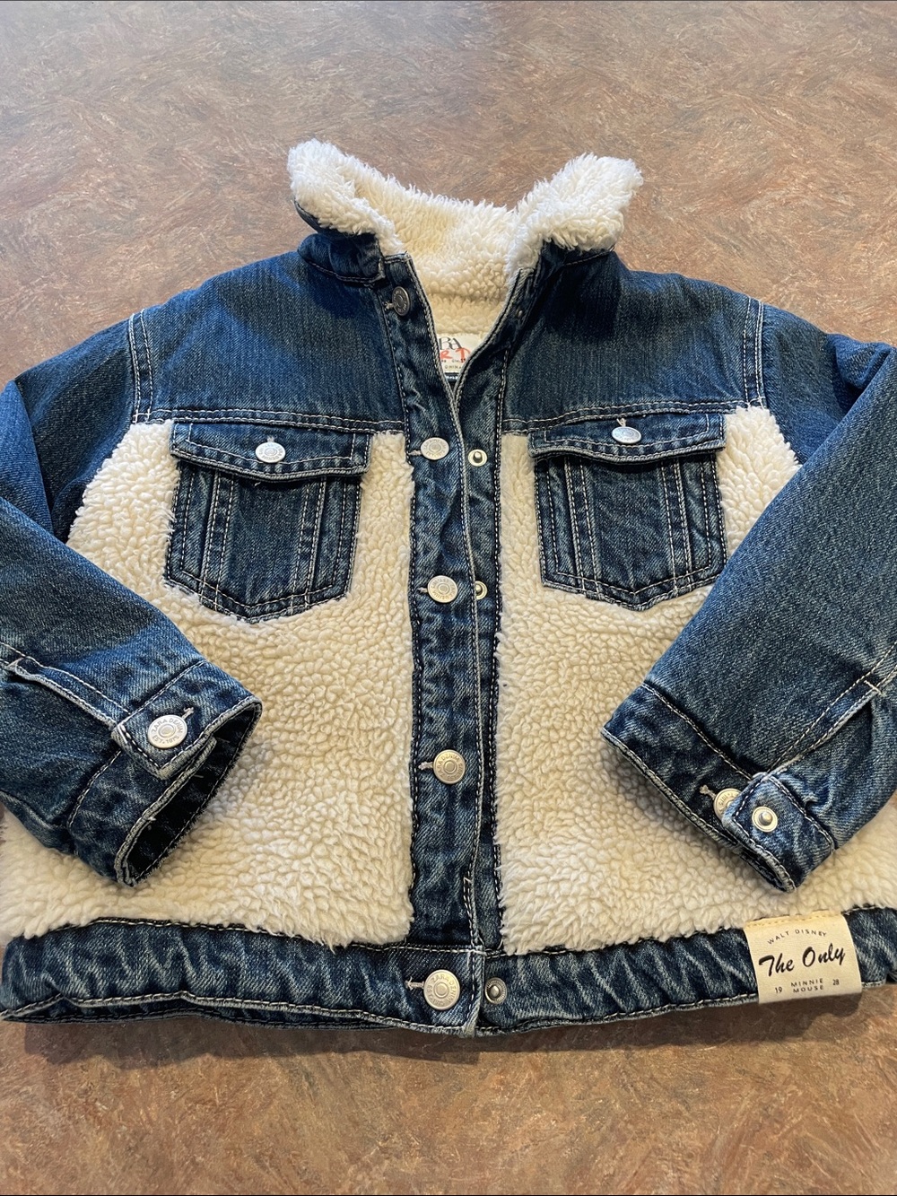 Disney Kids Denim Jacket with Cream Sherpa Lining